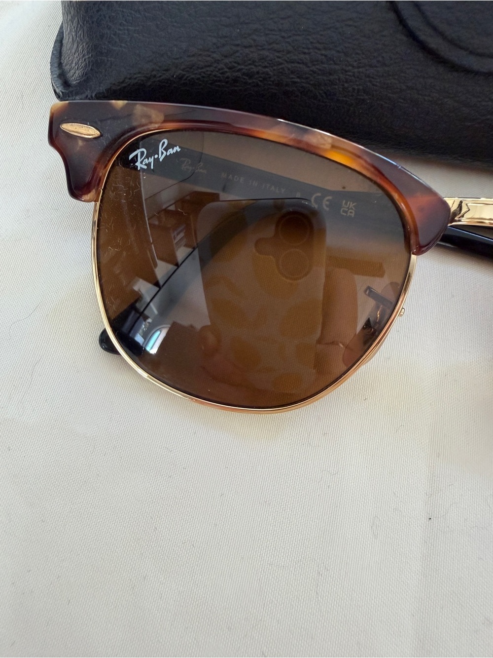 Ray-Ban Clubmaster Style Women’s Sunglasses - Brown Tortoise - Picture 3 of 4